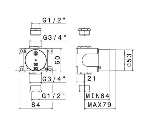 Встраиваемая часть запорного вентиля Newform 3/4 27891.00.000