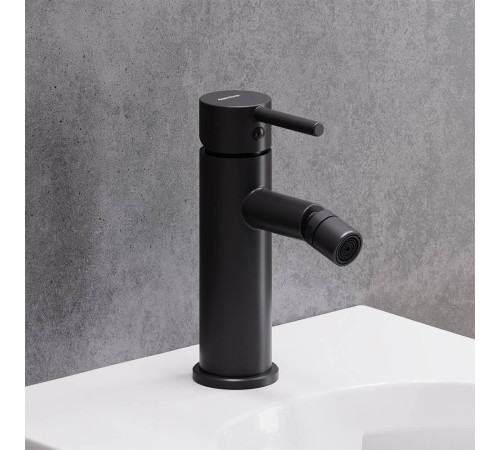 Смеситель для биде AM.PM Scandinavian Pure с донным клапаном матовый черный 360240300