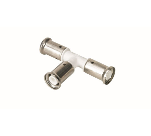 Тройник-пресс равнопроходный Henco 20x20x20 мм белый 9PKW-202020