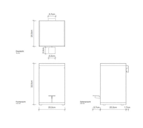 Ведро для мусора Decor Walther TE 70 SC напольное с педалью сталь полированная 0614570