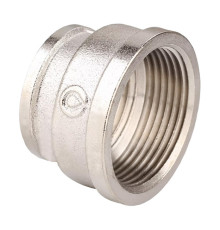 Муфта резьбовая латунная Gappo ВР 3/4х1/2 никелированная G2202