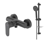 Набор для душа 2 в 1 Aquatek Оберон (AQ1260MB+AQ2014MB) матовый черный AQ1232MB