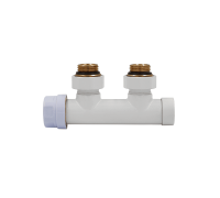 Узел нижнего подключения Primoclima Thermolink термостатический угловой левый 1/2 x 3/4 Белый PC700AW