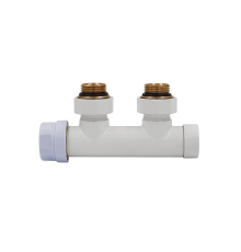 Узел нижнего подключения Primoclima Thermolink термостатический угловой левый 1/2 x 3/4 Белый PC700AW