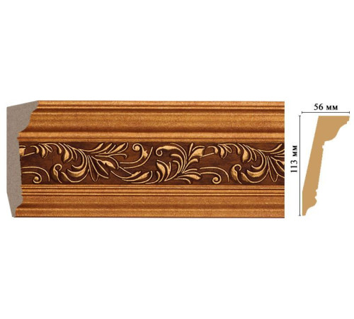 Плинтус потолочный DECOMASTER 129D-1223 полистирол 113х56х2400 мм 129D-1223
