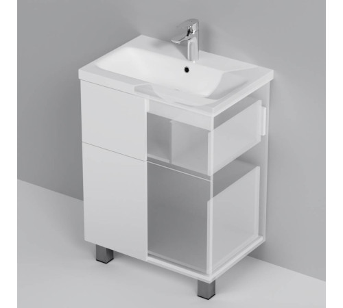 Тумба под раковину напольная AM.PM Gem 60 см 2 ящика белый глянец M90FSX06022WG32
