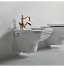 Биде подвесное Kerasan Waldorf 55х37 см 1 отверстие белый бронза 4125K1bi/cr*1 / 811393br