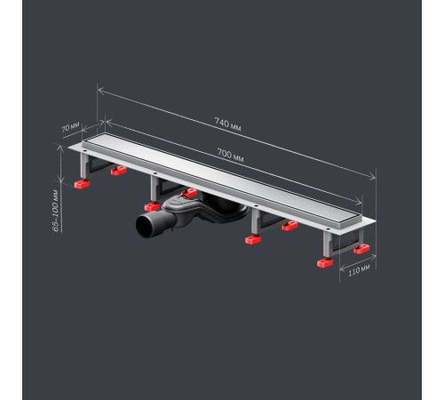 Трап для душа линейный AM.PM Masterflow Tile 70 см W01SC-U11-070-04SB