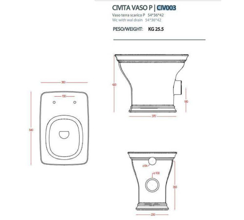 Унитаз напольный Artceram Civitas 36х54 см белый CIV003 01 00