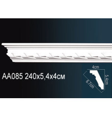 Карниз потолочный полиуретановый Perfect AA085 с рисунком 54x41x2400 мм AA085