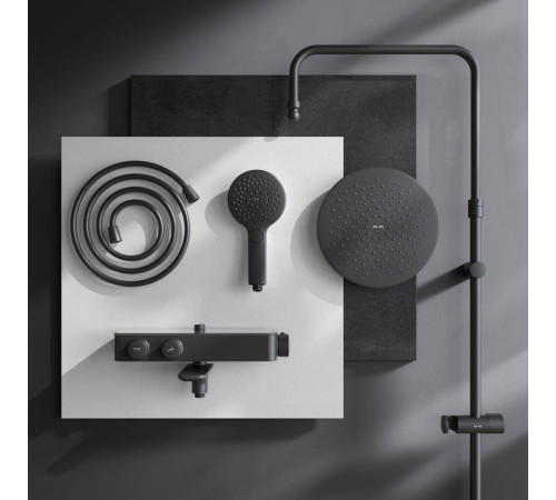 Душевая система AM.PM Inspire V2.0 с термостатом черный матовый F0750A522