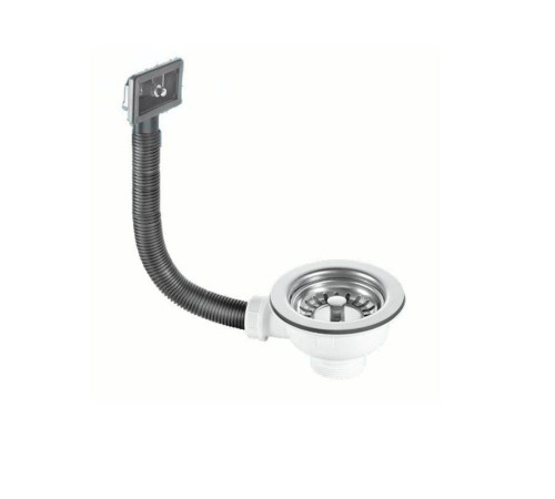 Слив-перелив для раковины McAlpine L=235 мм прямоугольный перелив хром OR2-113S