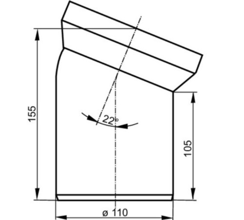 Переходник для унитаза Sanit угол 22° белый 58 101 01