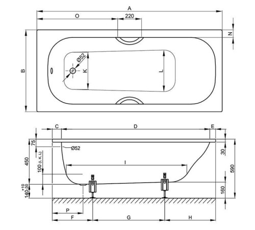 Ванна Bette Classic 180х70х45 см BetteGlasur Plus с шумоизоляцией белая 1271-000