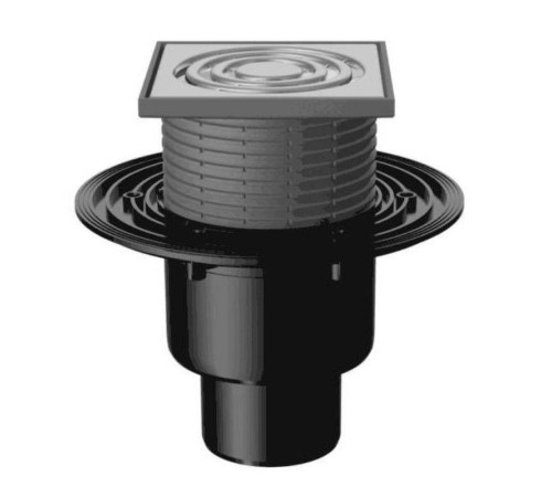 Трап Fachmann T 310.0 SNsP 122x122 мм вертикальный выпуск 50/75/110 мм сухой сифон 04.055