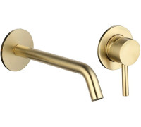 Смеситель для раковины AQUAMERIT Siena настенный 180 мм золото шлифованное AQM6215BG