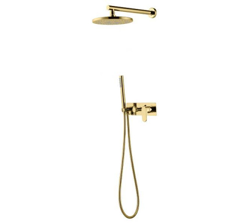Смеситель встраиваемый для душа с верхним душем Boheme Spectre золото 454-G