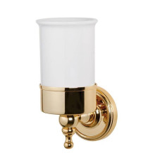 Стакан для зубных щеток подвесной TW Bristol 109 керамический белый/золото TWBR109oro