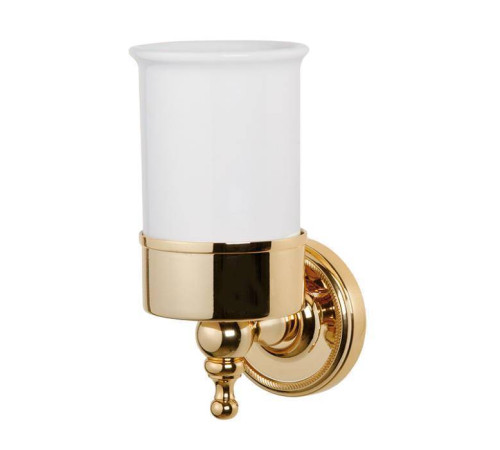 Стакан для зубных щеток подвесной TW Bristol 109 керамический белый/золото TWBR109oro