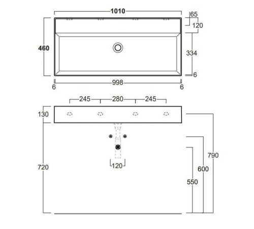 Раковина подвесная Simas Agile 101х46 см без отверстия белый AG101 bi*0