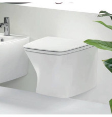 Унитаз подвесной Azzurra Hera 57х38х36.5 см безободковый с сиденьем HEVKSPE00000BI