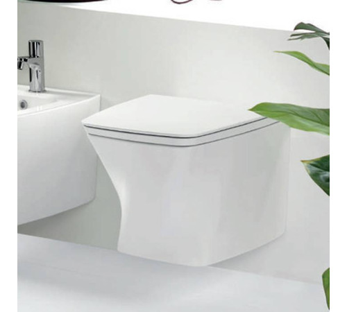 Унитаз подвесной Azzurra Hera 57х38х36.5 см безободковый с сиденьем HEVKSPE00000BI