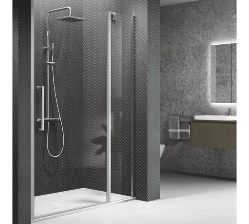 Душевая дверь Novellini Young 2P 87-91х200 см распашная с неподвижным сегментом хром Y22P87-1K