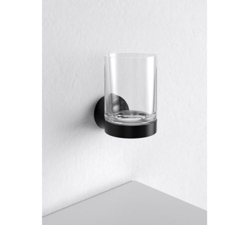 Держатель стакана со стаканом KEUCO Collection Reva чёрный матовый 12850 379000