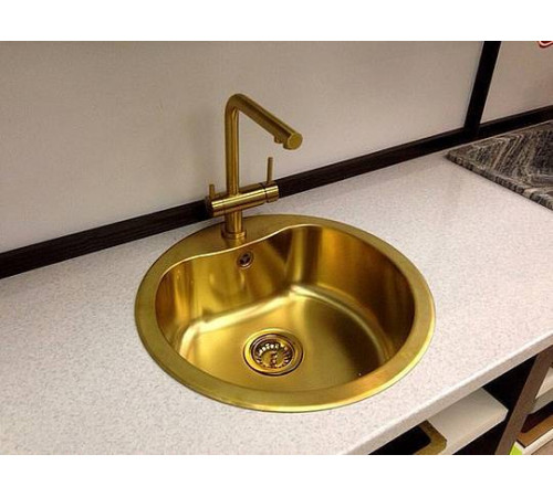 Смеситель для кухни Omoikiri Nagano-LG с фильтром Pure Drop Lite светлое золото 4178.8028