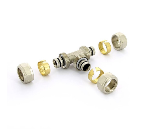 Тройник обжимной никелированный Tiemme 20х16х20 1600017