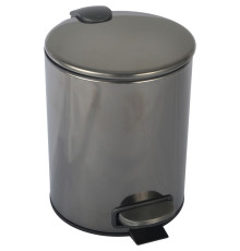 Ведро с крышкой напольное Boheme Uno 5 л глянцевая оружейная сталь 10426-SGM