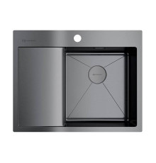 Кухонная мойка Omoikiri Akisame 65-R-GM 65x51 см вороненая сталь 4973098