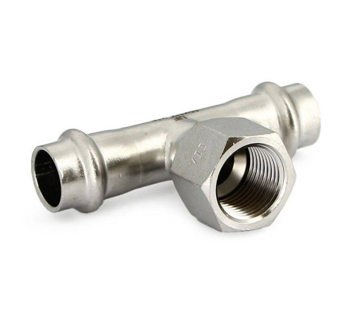Тройник пресс Uni-Fitt 15х1/2х15 нержавеющая сталь 797S1210