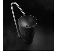 Раковина напольная Kerasan Artwork Barrel 45x90 см слив в стену без отверстия черный матовый 474331