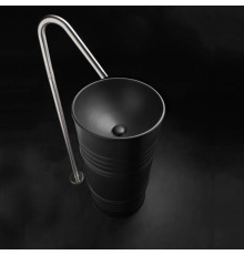 Раковина напольная Kerasan Artwork Barrel 45x90 см слив в стену без отверстия черный матовый 474331