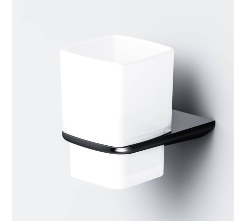 Стакан стеклянный с настенным держателем AM.PM Inspire V2.0 черный матовый A50A34322