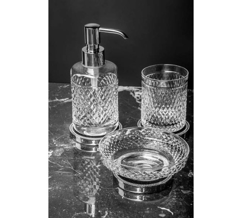 Дозатор для жидкого мыла настольный Boheme Murano Cristal хром 10227