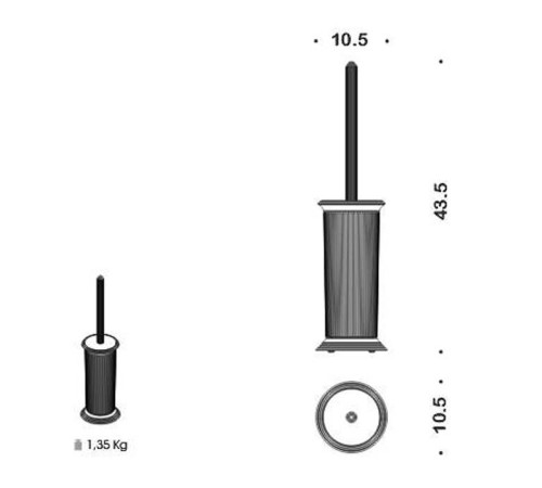 Ерш туалетный напольный Colombo Design Hermitage бронза матовое стекло B3306.OA-VAN
