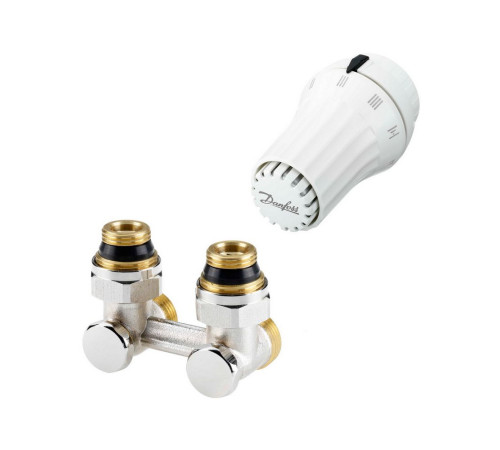Комплект радиаторного терморегулятора Danfoss RAE RLV-KS угловой G3/4A x G1/2A 013G5140