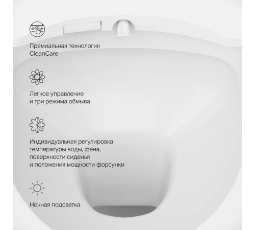 Унитаз подвесной AM.PM Awe с электронной крышкой-биде Clean Care C111739SC