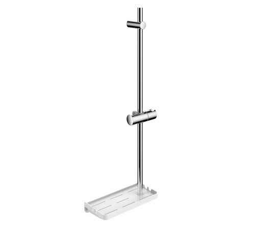 Душевая штанга AQUAMET H=665 мм с полкой 240х120 мм хром AQM8201CR