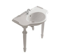 Консоль напольная с раковиной Globo Paestum 90х56 см 1 отверстие белая PA056.BI/PA075.BI