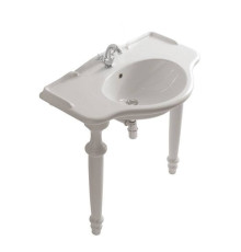 Консоль напольная с раковиной Globo Paestum 90х56 см 1 отверстие белая PA056.BI/PA075.BI