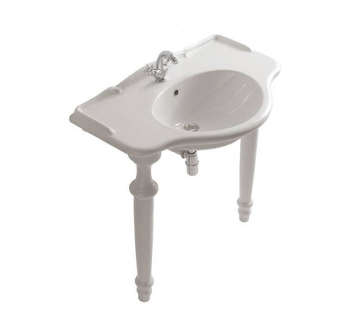 Консоль напольная с раковиной Globo Paestum 90х56 см 1 отверстие белая PA056.BI/PA075.BI