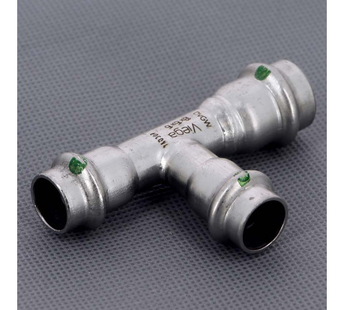 Тройник пресс Viega Sanpress Inox 18x15x15 мм нержавеющая сталь 452469