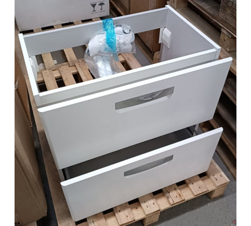 Тумба под умывальник подвесная Roca The Gap 677х602х412 мм 2 ящика Белый матовый ZRU9302733