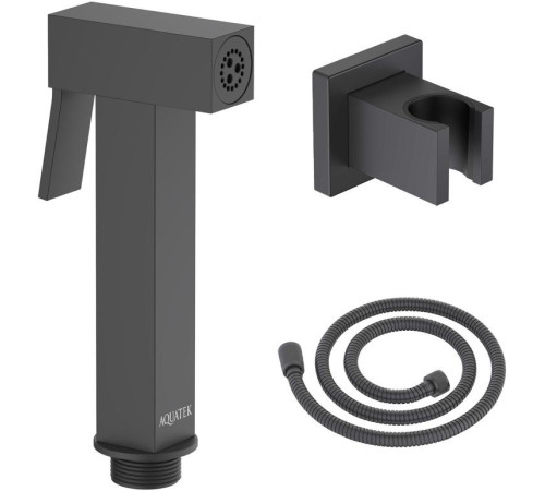 Гигиенический душ со шлангом 120 см и держателем Aquanet матовый черный AQ2053MB