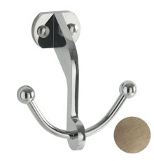 Крючок двойной Kerasan подвесной бронза 742493