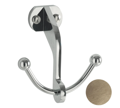 Крючок двойной Kerasan подвесной бронза 742493