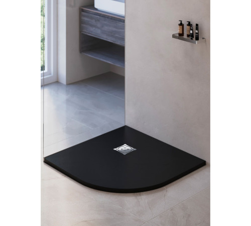 Душевой поддон полукруглый RGW ST/R-G 1000x1000 мм графит искусственный камень 16153100-02